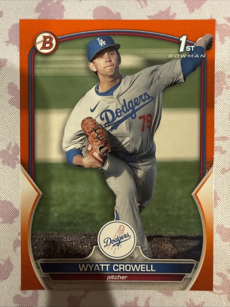 2023 Bowman Draft Wyatt Crowell /25 SSP Orange #BD-63 Los Angeles Dodgers