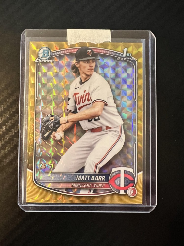 2025 Bowman Draft #BDC-154 Matt Barr Chrome Gold Geometric #/50