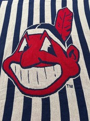 Vintage MLB Cleveland Indians Baseball Stadium Blanket Woven Cotton 52 » X 64 »