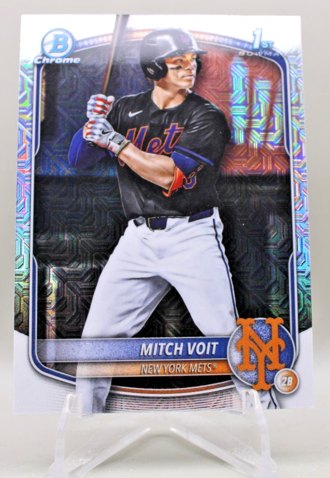 2025 Bowman Draft Chrome – #BDC-71 Mitch Voit Mojo Refractor Mets