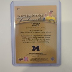 2026 Upper Deck World of Sports Lauren Putz Prospective Talent Outburst Red /25