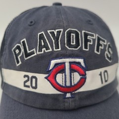 Minnesota Twins Hat Strapback 47 Brand Clean Up Blue Black MLB Playoffs 2010 Men
