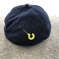 M Logo Hat Cap Fitted Mens One Size Blue Gray Mesh Baseball Team Sports