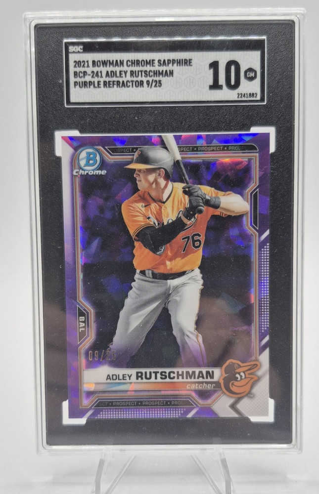 2021 Bowman Chrome Adley Rutschman Purple Sapphire BCP-241 09/25 SGC 10