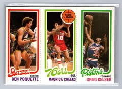 1980-81 Topps – Ben Poquette, Maurice Cheeks, Greg Kelser #87-176-241 (RC)