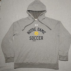 NOTRE DAME Soccer Team Issued UNDER ARMOUR Pullover HOODIE Large Cotton Blend