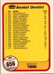 1981 FLEER #641-659 MLB Team Checklist Cards Clean! 81-FBBC