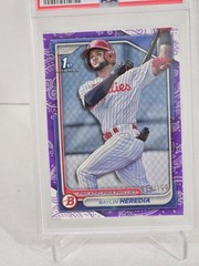 2024 ⚾️ Raylin Heredia 1st BOWMAN PURPLE NUMBERED 124/199! 💎 PSA 9 💎 POP 1 💎