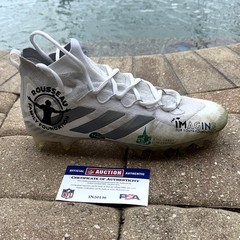 Greg Rousseau GAME WORN / USED 💪 Buffalo Bills 🦬 NFL Cleats 👟 Inc PSA COA 🛡️