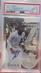 2026 TOPPS 75 YEARS OF TOPPS DIE-CUT AUTOGRAPHS #JCJ JAZZ CHISHOLM JR. PSA 10