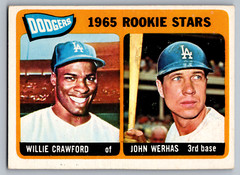 1965 TOPPS #453 WILLIE CRAWFORD ROOKIE & JOHN WERHAS DODGERS