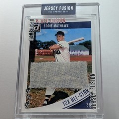 2021 JERSEY FUSION ALL SPORT EDDIE MATHEWS GAME USED SWATCH JF-EM54 1954 1/1