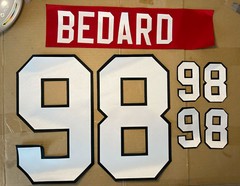 Chicago Blackhawks Lettering Custom ANY YR Name Number UNSEWN kit for Jersey