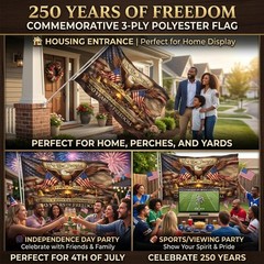 250th Anniversary USA Flag 3×5 36 inches by 60 inches, 250 Years Of Freedom