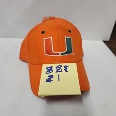 Miami Hurricanes Orange Cotton Adjustable Cap Hat College Sports Fan Gear Logo