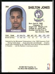 1989-90 HOOPS SHELTON JONES MINNESOTA TIMBERWOLVES #306
