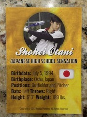 SHOHEI OTANI 2012 ROOKIE PHENOMS JAPANESE HIGH SCHOOL SENSATIONS JAPAN