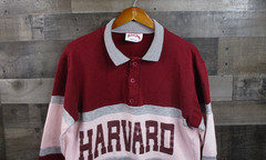 Vintage Harvard Sweatshirt Mens Large Red Gray NCAA College Nutmeg Mills 90s