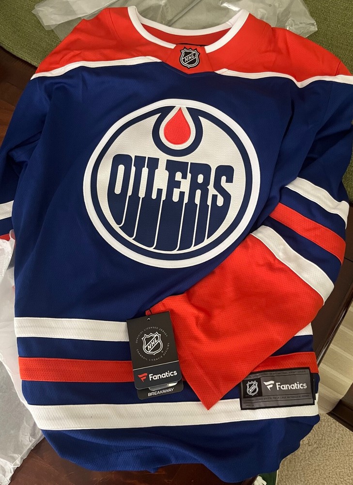 Fanatics Branded NHL Edmonton Oilers Blue Breakaway Jersey