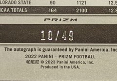 TREY MCBRIDE Rookie Auto 2022 Panini Purple Power Prizm SP /49 RC