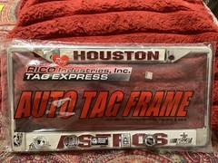HOUSTON ASTROS 12 x 6 SEALED CHROME METAL LICENSE PLATE FRAME/HOLDER;FREE P&H