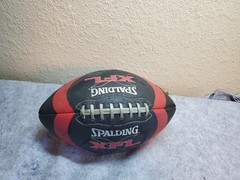 XFL Spalding Football Red and Black and Silver – Shows Some Wear