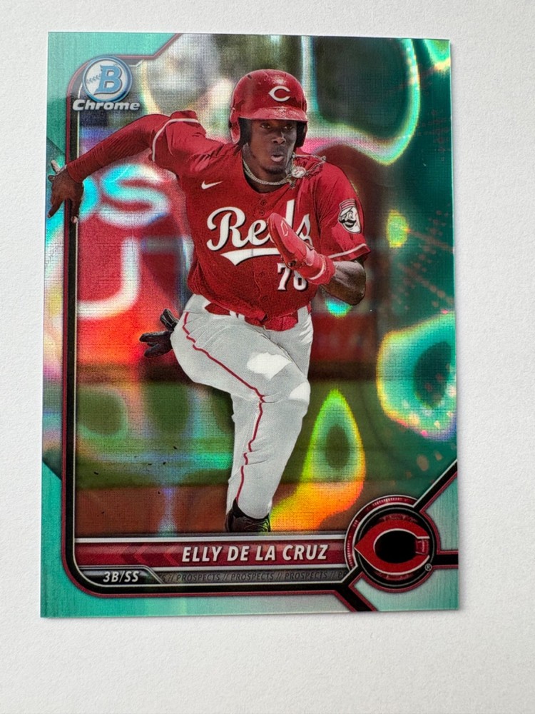 2022 Bowman Draft – Chrome Elly De La Cruz #BDC-80 Aqua Lava Refractor /199 (RC)