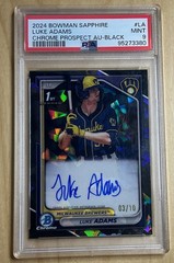 🔥2024 Bowman Chrome 1st Black Sapphire Luke Adams Auto /10 PSA 9 Mint SSP RC