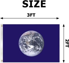 Kartasura Earth Day Flag 2x3FT Gypsies Gypsy 3 Ply Double Sided blue-01