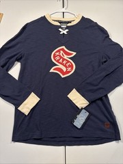 NWT Men&rsquo;s L Fanatics Authentic Pro Seattle Kraken 2024 Winter Classic Lace Shirt