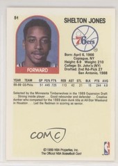 1989-90 NBA Hoops Shelton Jones #51 Rookie RC 0c07
