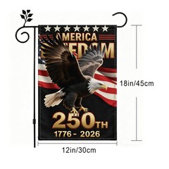 250th U.S. Independence Anniversary Garden Flag – 12×18 inches, Black