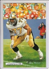 2012 Willie Roaf « Artist Proof » Goal Line Art Postcard Signed by Artist