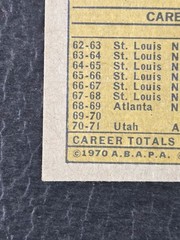 1971-72 Topps Card Zelmo Beaty #165 (RC), Utah Stars, ABA – READ