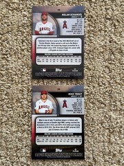 2025 Topps Stadium Club ANGELS Red Foil Lot (2) Mike Trout & Nolan Schanuel