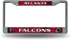 Atlanta Falcons Chrome License Plate Frame Metal Tag Cover 12×6 Inch