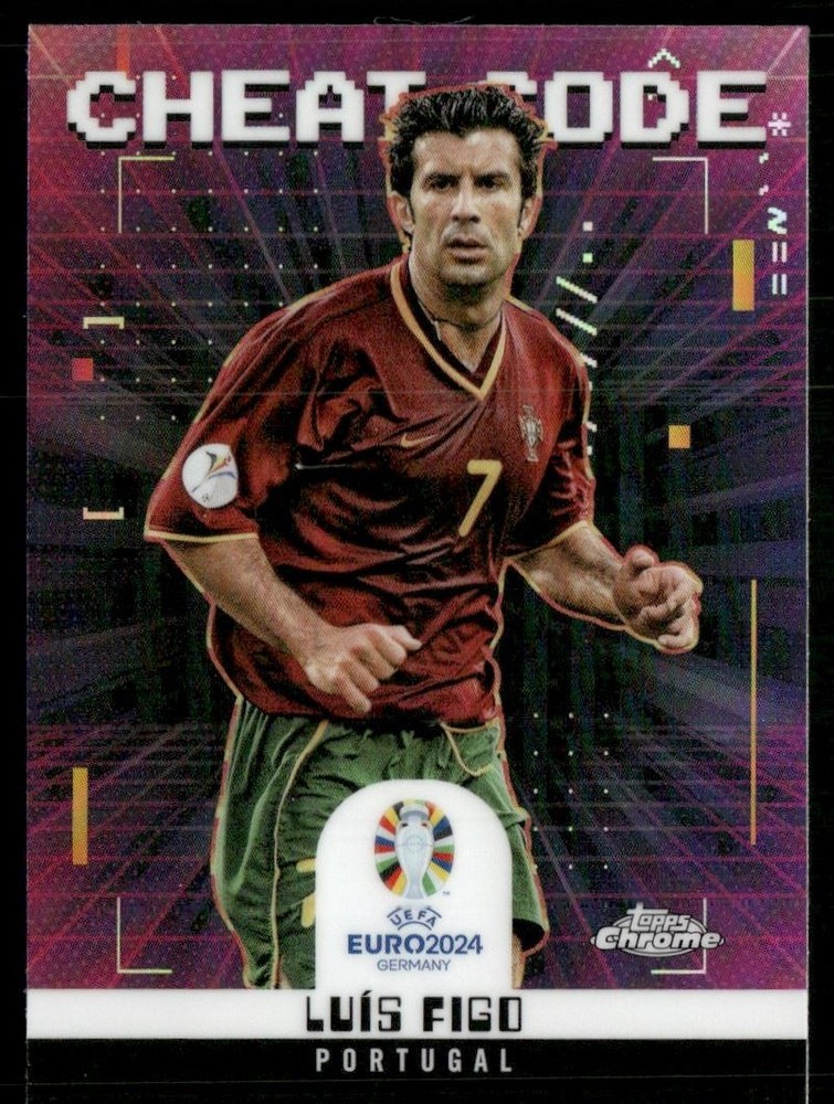 Luis Figo 2024 Topps Chrome UEFA EURO Cheat Code Portugal #CC-8