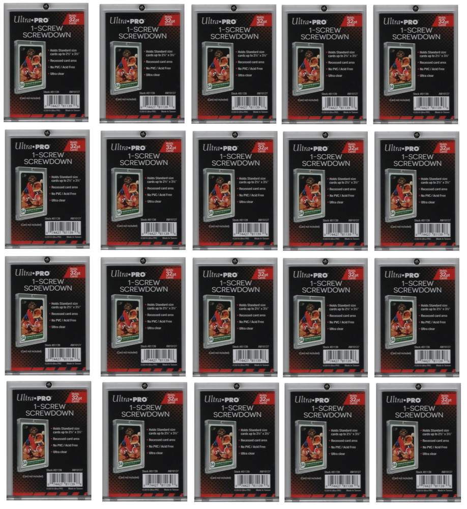 20-Pack Ultra Pro 1-Screw Screwdown Trading Card Holders Recessed Regular 32 pt