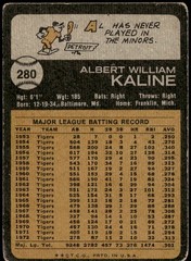 1973 Topps #280b Al Kaline : 2nd Printing- Band-aid on forehead airbrushed PR E1