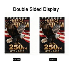 250th U.S. Independence Anniversary Garden Flag – 12×18 inches, Black