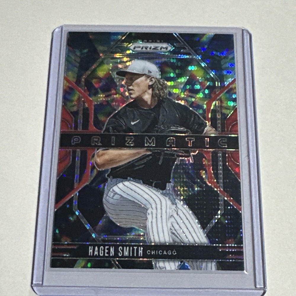 2025 Panini Prizm – Prizmatic Hagen Smith, Hagen Smith #18 Red Pulsar Prizm /399