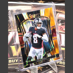Kyle Pitts 2025 Panini Select Black and Orange Prizm Shock 147 Atlanta Falcons