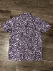 Columbia PFG LSU Tigers Purple Short Sleeve Button-Down Shirt Mens Size M print