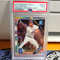 Topps 2019 Bowman Draft Chrome Riley Greene #BDC-50 Refractor RC PSA 9