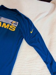 NIKE NFL Los Angeles Rams Dri-FIT Long Sleeve Shirt Blue/Yellow Size Men&rsquo;s L
