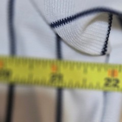 Rawlings Baseball Jersey White Navy Blue Striped Button Down Number 14 Large Vtg