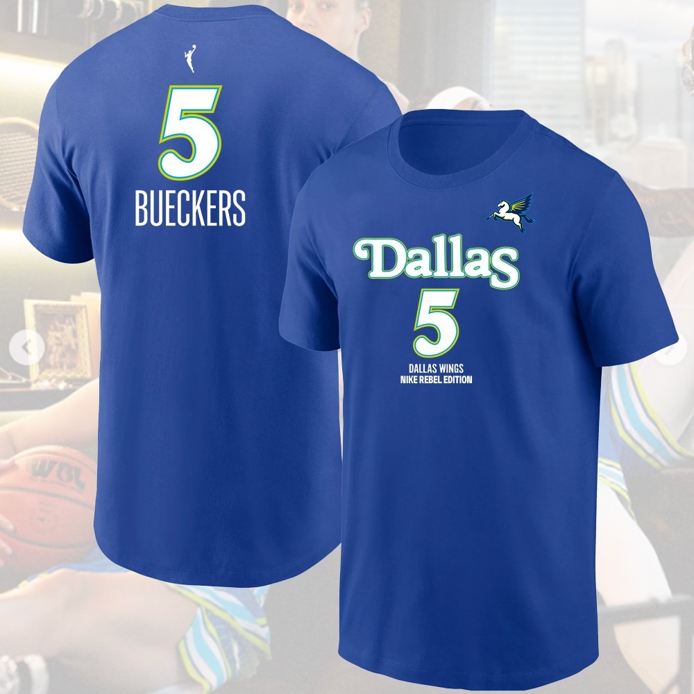 Dallas Wings 2026 Royal Rebel Edition Name & Number: Bueckers, Fudd, Shepard,..