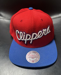 Mitchell & Ness Los Angeles Clippers NBA Snapback Hat Cap Red Blue One Size
