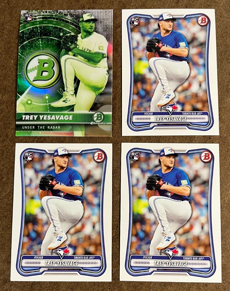 2026 Bowman TREY YESAVAGE RC – Lot of (4) w/ Under the Radar Chrome – Blue Jays