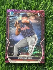 2023 BOWMAN CHROME FUCHSIA LUNAR CRATER /199 1ST BDC-21 Cade Kuehler Braves